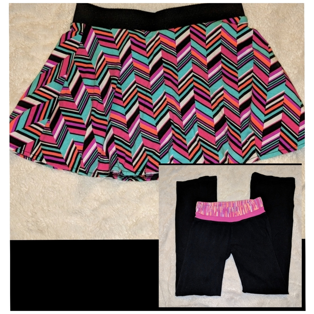 Scort Skirt Shorts & Perfect Wide Leg Yoga Pants bundle 7/8 Pink Black Turquoise